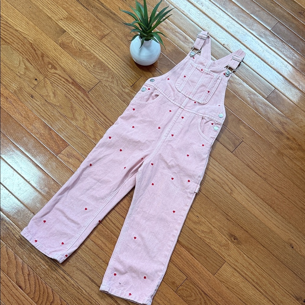 Zara Pink Overalls with Red Dots